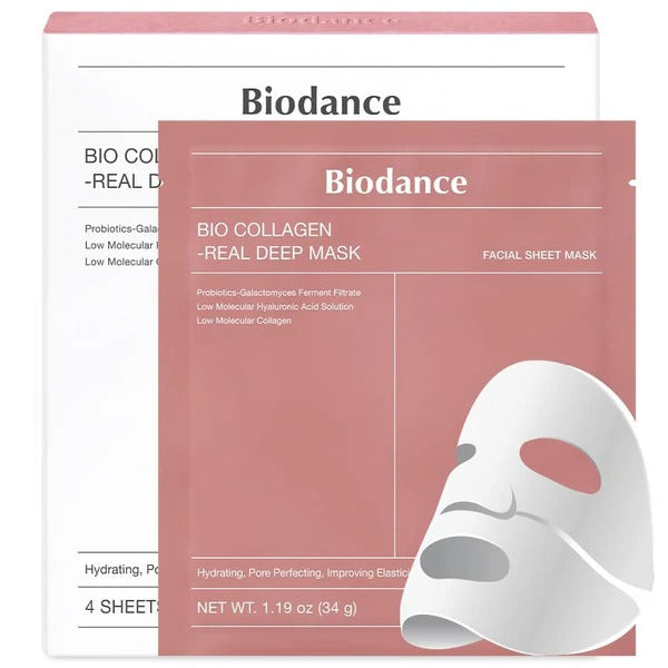 01 Pc Bio-Collagen Real Deep Mask, Hydrating Over Night, Facial Sheet Mask, Pore Minimising, Firming, Collagen Mask, Hydrating Overnight Skin Care Mask - 36gram